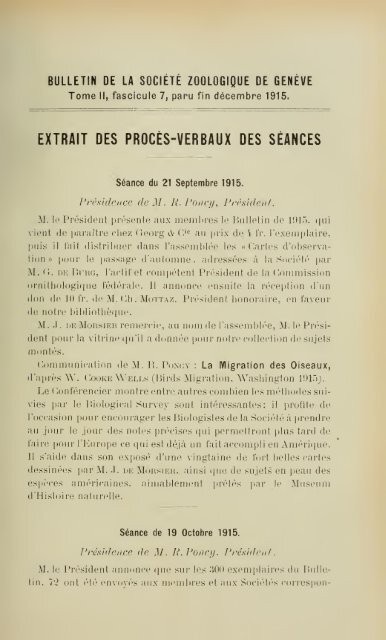 En voici des archives - Société Zoologique de Genève