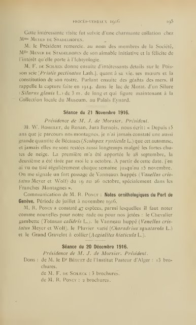 En voici des archives - Société Zoologique de Genève