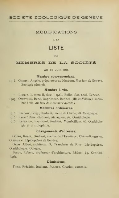 En voici des archives - Société Zoologique de Genève