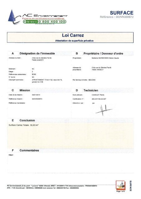 Certificat de mesurage (Carrez).pdf - Immobilier.notaires