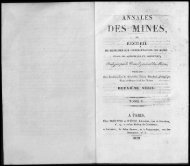 ANNALES - Journal des mines et Annales des mines 1794-1881.