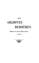 ARCUIVES BERBERES