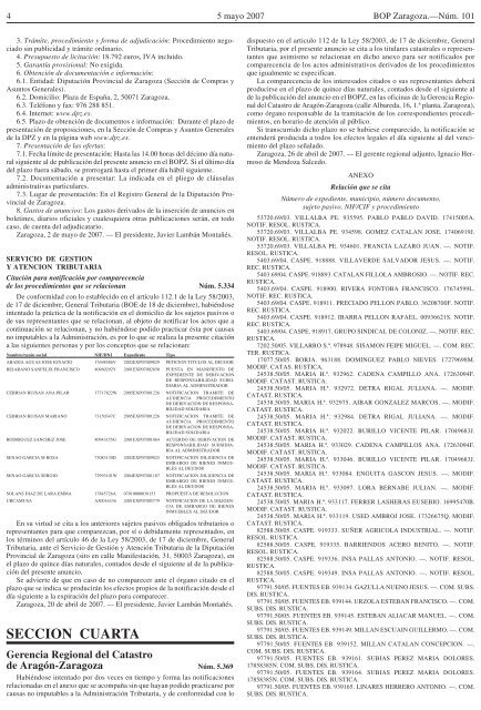 BOLETIN OFICIAL - Diputación Provincial de Zaragoza