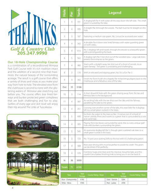 Brochure - The Links at Tuscaloosa Golf Course