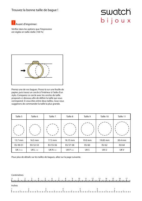 Trouvez la bonne taille de bague ! - Swatch