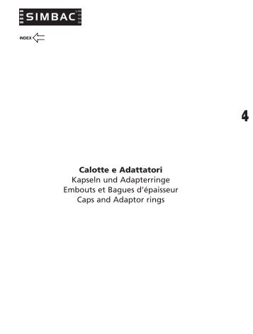 Calotte e Adattatori Kapseln und Adapterringe Embouts et Bagues d ...