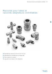 Raccords pour tubes et raccords adaptateurs contrôlables - Swagelok