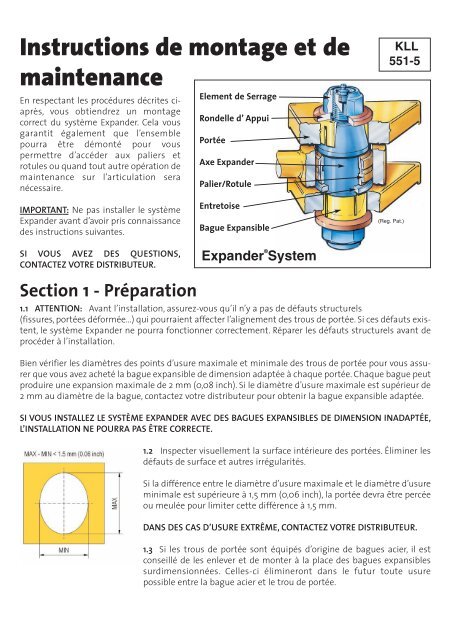 Instructions concernant l'espace latéral et le montage à plat