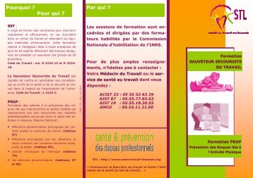 STL Formations SST et PRAP - Santé Travail en Limousin