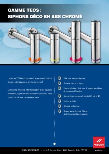 GAMME TEOS : SIPHONS DÉCO EN ABS CHROMÉ - Wirquin