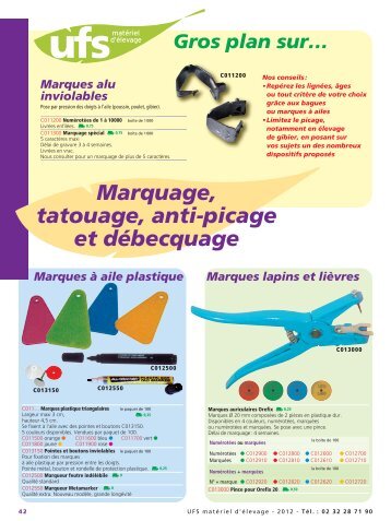 Marquage, tatouage, anti-picage et débecquage - UFS-Aviculture