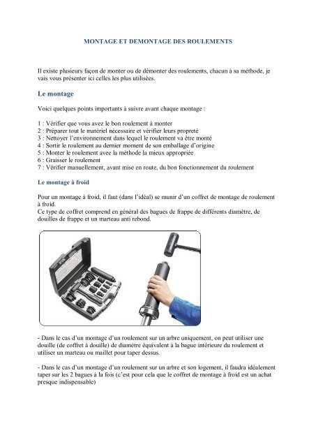 Démontage des roulements (3) - myMaxicours