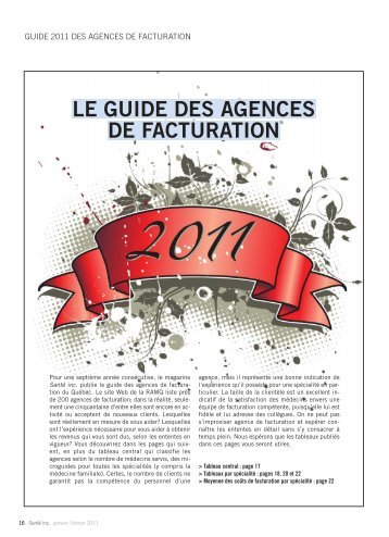 Le guide des agences de facturation - Santé inc.