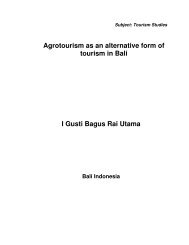 Agrotourism as an alternative form of tourism in Bali I Gusti Bagus ...