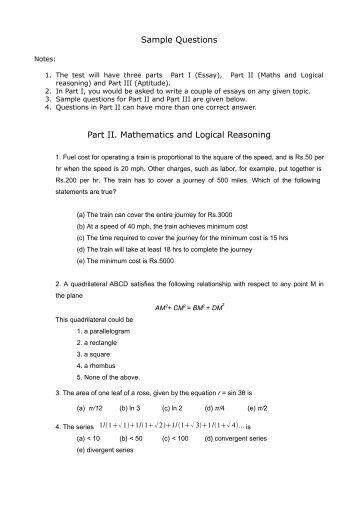 Sample Questions for CLD/EHD entrance exam