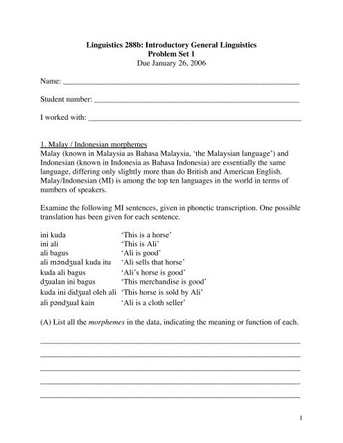 Problem Set 1 - Instruct Uwo