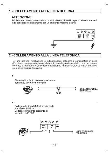 Linea telefonica collegamento