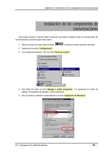 Instalación de los componentes de comunicaciones