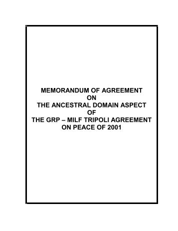 memorandum of agreement on the ancestral domain aspect of the ...