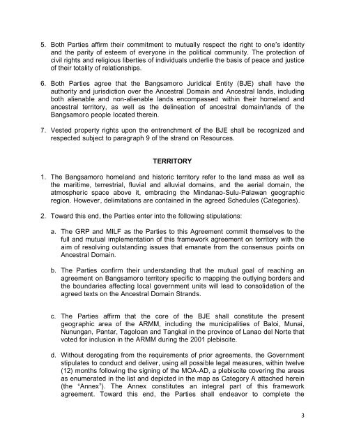 memorandum of agreement on the ancestral domain aspect of the ...