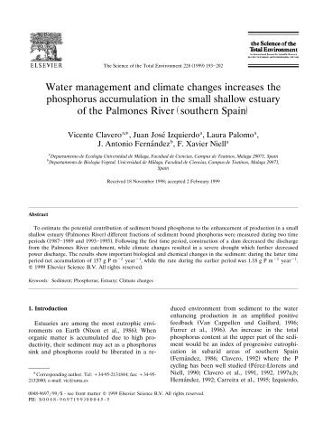 Water management and climate changes increases the phosphorus ...