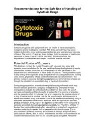 Recommendations for the Safe Use of Handling of Cytotoxic Drugs ...