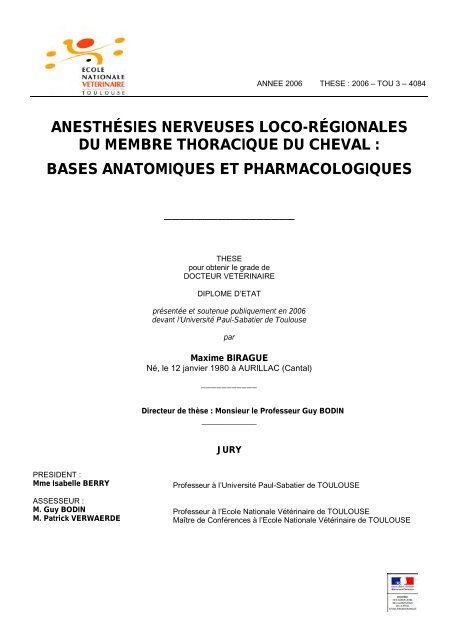 bases anatomiques et pharmacologiques - OATAO