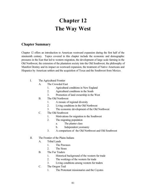 Chapter 12 The Way West