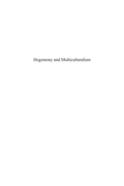 Hegemony and Multiculturalism - Academia da Latinidade