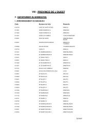 VIII - PROVINCE DE L'OUEST - MINATD