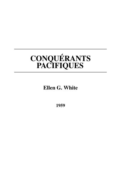 Conquerants Pacifiques - Eglise Adventiste Eden de Bon-Repos