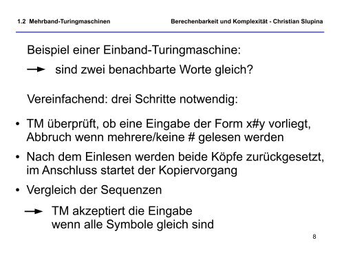 Berechenbarkeit und Komplexität - Institut für Theoretische Physik ...