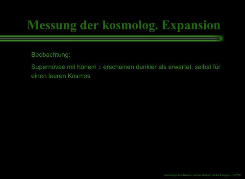 Kosmologisches Dreieck, dunkle Materie, dunkle Energie