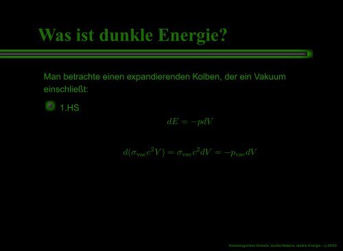 Kosmologisches Dreieck, dunkle Materie, dunkle Energie