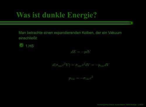 Kosmologisches Dreieck, dunkle Materie, dunkle Energie