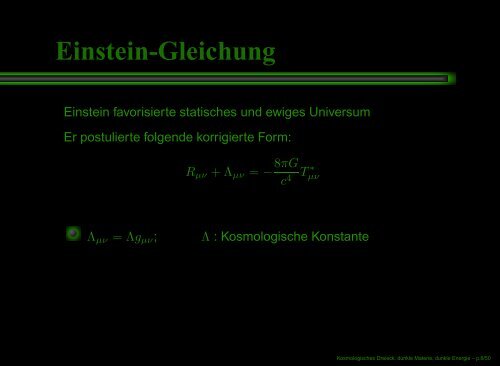 Kosmologisches Dreieck, dunkle Materie, dunkle Energie