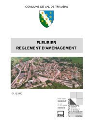 FLEURIER REGLEMENT D'AMENAGEMENT - Val-de-Travers