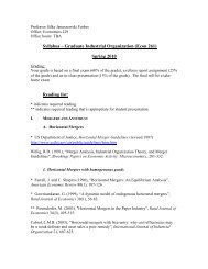 Syllabus – Graduate Industrial Organization (Econ 261 ... - Courses