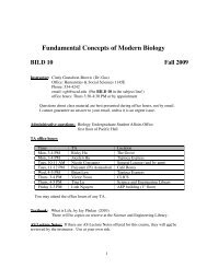 Fundamental Concepts of Modern Biology - Courses