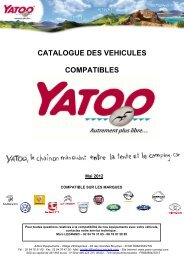 Catalogue des véhicules compatibles Yatoo - Mai 2012