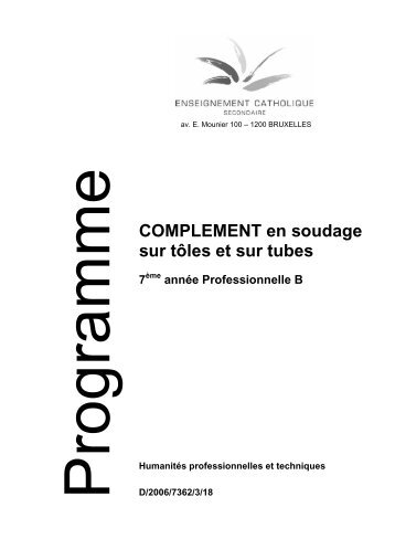 COMPLEMENT en soudage sur tôles et sur tubes - Bienvenue sur le ...