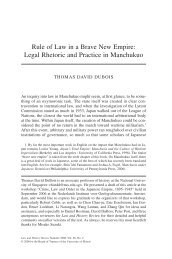 Legal Rhetoric and Practice in Manchukuo - NUS Home