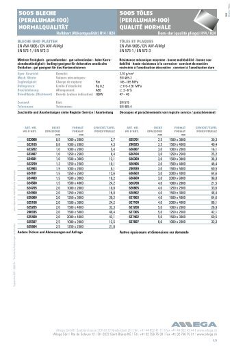 5005 bleche (peraluman-100) normalqualität 5005 tôles ... - Allega