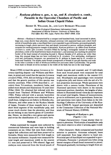 Ryukyua globosa n. gen., n. sp., and R. circularis n. comb.