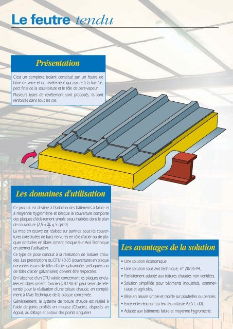 L'isolation des toitures sèches métalliques L'isolation des ... - Isover