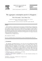 The aggregate consumption puzzle in Singapore