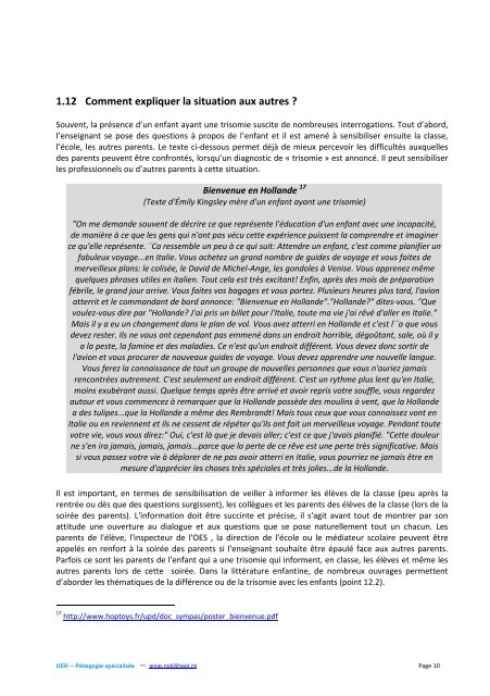 Trisomie: Quelques ressources pour le Cyle 1 (PDF ... - HEP Vaud