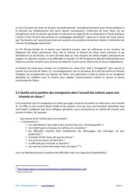 Trisomie: Quelques ressources pour le Cyle 1 (PDF ... - HEP Vaud