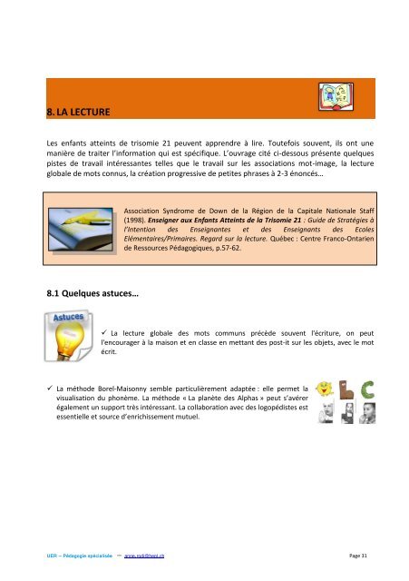 Trisomie: Quelques ressources pour le Cyle 1 (PDF ... - HEP Vaud