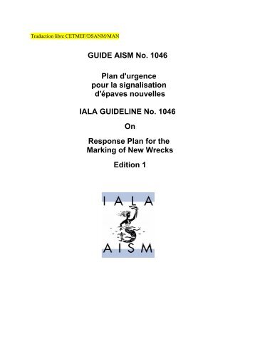 Plan d'urgence pour la signalisation d'épaves nouvelles - IALA AISM